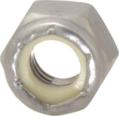 Value Collection - 5/16-18 UNC 18-8 Hex Lock Nut with Nylon Insert - 1/2" Width Across Flats, 23/64" High - Exact Industrial Supply