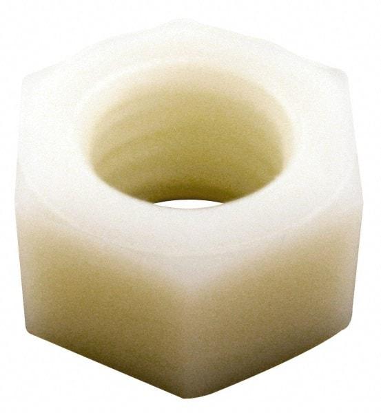Made in USA - 1-8 UNC Nylon Right Hand Hex Nut - 37.34mm Across Flats, 22.1mm High, Uncoated - Exact Industrial Supply