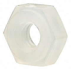 Made in USA - #2-56 UNC Nylon Right Hand Hex Nut - 4.57mm Across Flats, 1.78mm High, Uncoated - Exact Industrial Supply