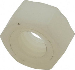 Made in USA - 5/16-18 UNC Nylon Right Hand Hex Nut - 1/2" Across Flats, 6.86mm High, Uncoated - Exact Industrial Supply