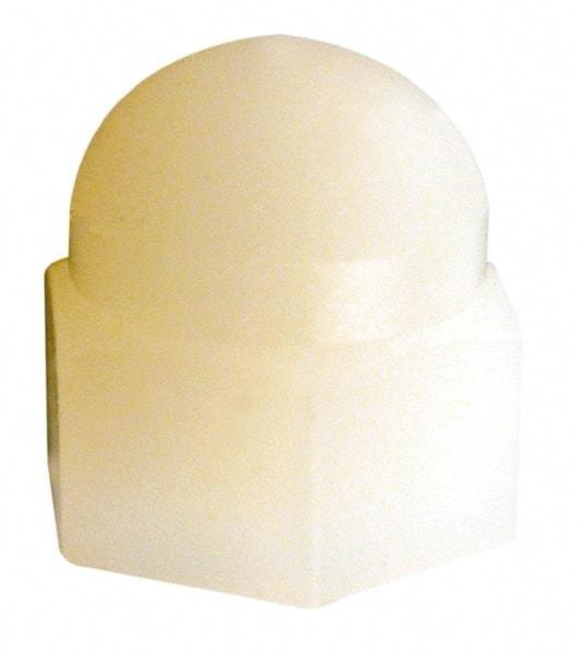 Made in USA - 5/16-18" UNC, 9/16" Width Across Flats, Uncoated Nylon Acorn Nut - 1/2" Overall Height - Exact Industrial Supply