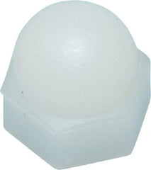 Made in USA - #4-40 UNC, 1/4" Width Across Flats, Uncoated Nylon Acorn Nut - 9/32" Overall Height - Exact Industrial Supply