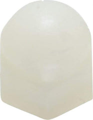 Made in USA - #8-32 UNC, 5/16" Width Across Flats, Uncoated Nylon Acorn Nut - 3/8" Overall Height - Exact Industrial Supply