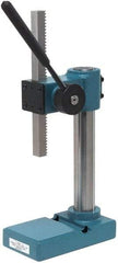 JT&M - 3/4" Ram, 2-3/4" Throat Depth, 1/2 Ton Manual Arbor Press - 8-5/16" Max Work Height x 6" Max Work Width, 13:1 Leverage Ratio, 4-1/16" Base Width x 7-1/16" Base Depth - Exact Industrial Supply