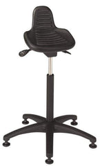 Bevco - Sit-Stand Stool - Polyurethane Seat, Black - Exact Industrial Supply