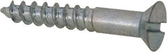 Value Collection - #3, 5/8" OAL, Slotted Drive, Flat Head Wood Screw - Zinc Plated Steel, Grade 2 - Exact Industrial Supply