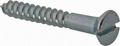 Value Collection - #5, 1" OAL, Slotted Drive, Flat Head Wood Screw - Zinc Plated Steel, Grade 2 - Exact Industrial Supply