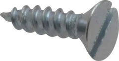 Value Collection - #10, 3/4" OAL, Slotted Drive, Flat Head Wood Screw - Zinc Plated Steel, Grade 2 - Exact Industrial Supply