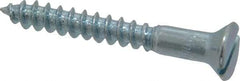 Value Collection - #10, 1-1/2" OAL, Slotted Drive, Flat Head Wood Screw - Zinc Plated Steel, Grade 2 - Exact Industrial Supply
