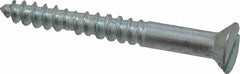 Value Collection - #10, 1-3/4" OAL, Slotted Drive, Flat Head Wood Screw - Zinc Plated Steel, Grade 2 - Exact Industrial Supply