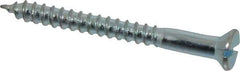Value Collection - #10, 2" OAL, Slotted Drive, Flat Head Wood Screw - Zinc Plated Steel, Grade 2 - Exact Industrial Supply