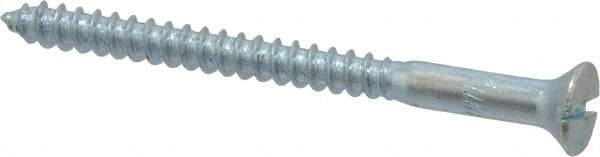 Value Collection - #10, 2-1/2" OAL, Slotted Drive, Flat Head Wood Screw - Zinc Plated Steel, Grade 2 - Exact Industrial Supply