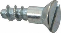 Value Collection - #12, 3/4" OAL, Slotted Drive, Flat Head Wood Screw - Zinc Plated Steel, Grade 2 - Exact Industrial Supply
