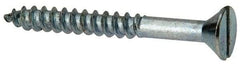 Value Collection - #12, 2" OAL, Slotted Drive, Flat Head Wood Screw - Zinc Plated Steel, Grade 2 - Exact Industrial Supply