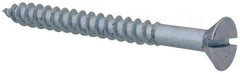 Value Collection - #12, 2-1/4" OAL, Slotted Drive, Flat Head Wood Screw - Zinc Plated Steel, Grade 2 - Exact Industrial Supply