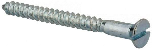 Value Collection - #12, 2-1/2" OAL, Slotted Drive, Flat Head Wood Screw - Zinc Plated Steel, Grade 2 - Exact Industrial Supply