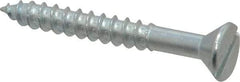 Value Collection - #14, 2" OAL, Slotted Drive, Flat Head Wood Screw - Zinc Plated Steel, Grade 2 - Exact Industrial Supply