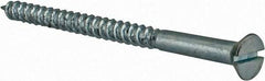 Value Collection - #14, 3-1/2" OAL, Slotted Drive, Flat Head Wood Screw - Zinc Plated Steel, Grade 2 - Exact Industrial Supply