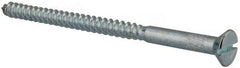 Value Collection - #14, 4" OAL, Slotted Drive, Flat Head Wood Screw - Zinc Plated Steel, Grade 2 - Exact Industrial Supply