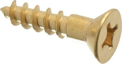 Value Collection - #12, 1" OAL, Phillips Drive, Flat Head Wood Screw - Brass - Exact Industrial Supply