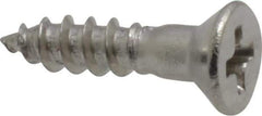 Value Collection - #4, 1/2" OAL, Phillips Drive, Flat Head Wood Screw - Stainless Steel, Grade 18-8 - Exact Industrial Supply