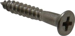 Value Collection - #4, 3/4" OAL, Phillips Drive, Flat Head Wood Screw - Stainless Steel, Grade 18-8 - Exact Industrial Supply