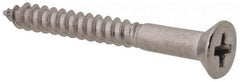 Value Collection - #4, 1" OAL, Phillips Drive, Flat Head Wood Screw - Stainless Steel, Grade 18-8 - Exact Industrial Supply