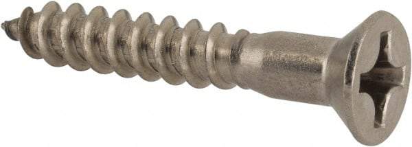 Value Collection - #10, 1-1/4" OAL, Phillips Drive, Flat Head Wood Screw - Stainless Steel, Grade 18-8 - Exact Industrial Supply