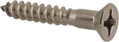 Value Collection - #10, 1-1/4" OAL, Phillips Drive, Flat Head Wood Screw - Stainless Steel, Grade 18-8 - Exact Industrial Supply
