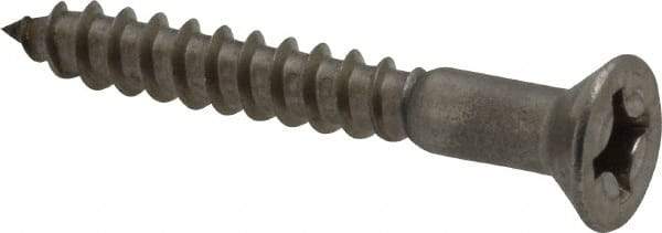 Value Collection - #10, 1-1/2" OAL, Phillips Drive, Flat Head Wood Screw - Stainless Steel, Grade 18-8 - Exact Industrial Supply
