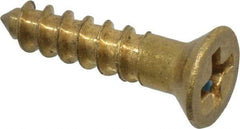 Value Collection - #4, 1/2" OAL, Phillips Drive, Flat Head Wood Screw - ASME B18.6.1, Brass - Exact Industrial Supply
