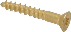 Value Collection - #4, 3/4" OAL, Phillips Drive, Flat Head Wood Screw - ASME B18.6.1, Brass - Exact Industrial Supply