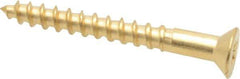 Value Collection - #4, 1" OAL, Phillips Drive, Flat Head Wood Screw - ASME B18.6.1, Brass - Exact Industrial Supply