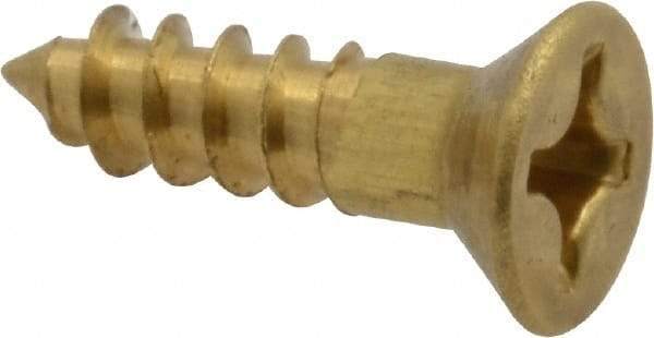 Value Collection - #10, 3/4" OAL, Phillips Drive, Flat Head Wood Screw - ASME B18.6.1, Brass - Exact Industrial Supply