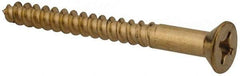 Value Collection - #10, 2" OAL, Phillips Drive, Flat Head Wood Screw - Brass - Exact Industrial Supply