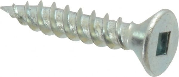 Value Collection - #10, 1" OAL, Square Drive, Flat Head Wood Screw - Exact Industrial Supply