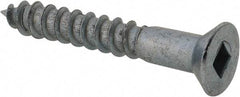 Value Collection - #12, 1-1/2" OAL, Square Drive, Flat Head Wood Screw - Zinc Plated Steel, Grade 2 - Exact Industrial Supply