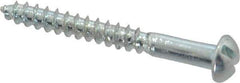 Value Collection - #4, 1" Length Under Head, Slotted Drive, Round Head Wood Screw - Zinc Plated Steel, Grade 2 - Exact Industrial Supply