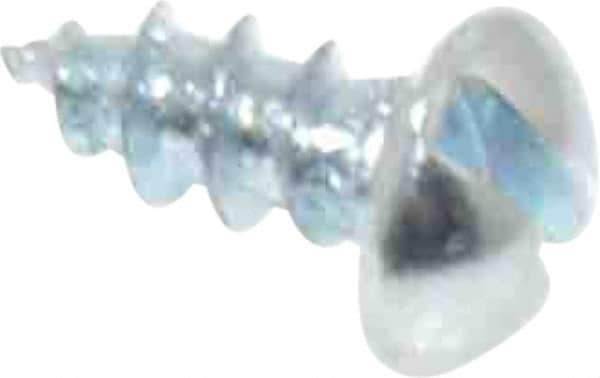 Value Collection - #4, 1/4" Length Under Head, Slotted Drive, Round Head Wood Screw - Zinc Plated Steel, Grade 2 - Exact Industrial Supply