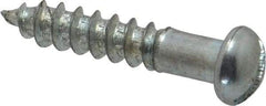 Value Collection - #5, 5/8" Length Under Head, Slotted Drive, Round Head Wood Screw - Zinc Plated Steel, Grade 2 - Exact Industrial Supply