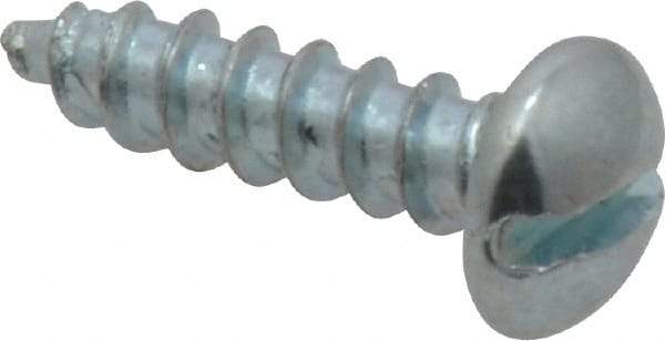 Value Collection - #10, 3/4" Length Under Head, Slotted Drive, Round Head Wood Screw - Zinc Plated Steel, Grade 2 - Exact Industrial Supply