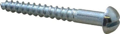 Value Collection - #10, 1-1/2" Length Under Head, Slotted Drive, Round Head Wood Screw - Zinc Plated Steel, Grade 2 - Exact Industrial Supply