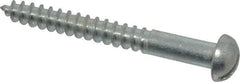 Value Collection - #10, 1-3/4" Length Under Head, Slotted Drive, Round Head Wood Screw - Zinc Plated Steel, Grade 2 - Exact Industrial Supply