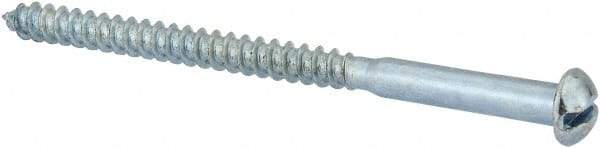 Value Collection - #10, 3" Length Under Head, Slotted Drive, Round Head Wood Screw - Zinc Plated Steel, Grade 2 - Exact Industrial Supply