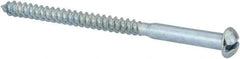 Value Collection - #10, 3" Length Under Head, Slotted Drive, Round Head Wood Screw - Zinc Plated Steel, Grade 2 - Exact Industrial Supply