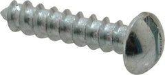 Value Collection - #12, 1" Length Under Head, Slotted Drive, Round Head Wood Screw - Zinc Plated Steel, Grade 2 - Exact Industrial Supply