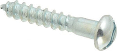 Value Collection - #12, 1-1/4" Length Under Head, Slotted Drive, Round Head Wood Screw - Zinc Plated Steel, Grade 2 - Exact Industrial Supply