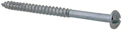 Value Collection - #12, 3" Length Under Head, Slotted Drive, Round Head Wood Screw - Zinc Plated Steel, Grade 2 - Exact Industrial Supply