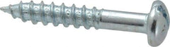 Value Collection - #14, 1-1/2" Length Under Head, Slotted Drive, Round Head Wood Screw - Zinc Plated Steel, Grade 2 - Exact Industrial Supply