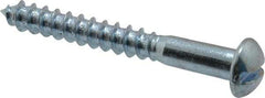 Value Collection - #14, 2" Length Under Head, Slotted Drive, Round Head Wood Screw - Zinc Plated Steel, Grade 2 - Exact Industrial Supply